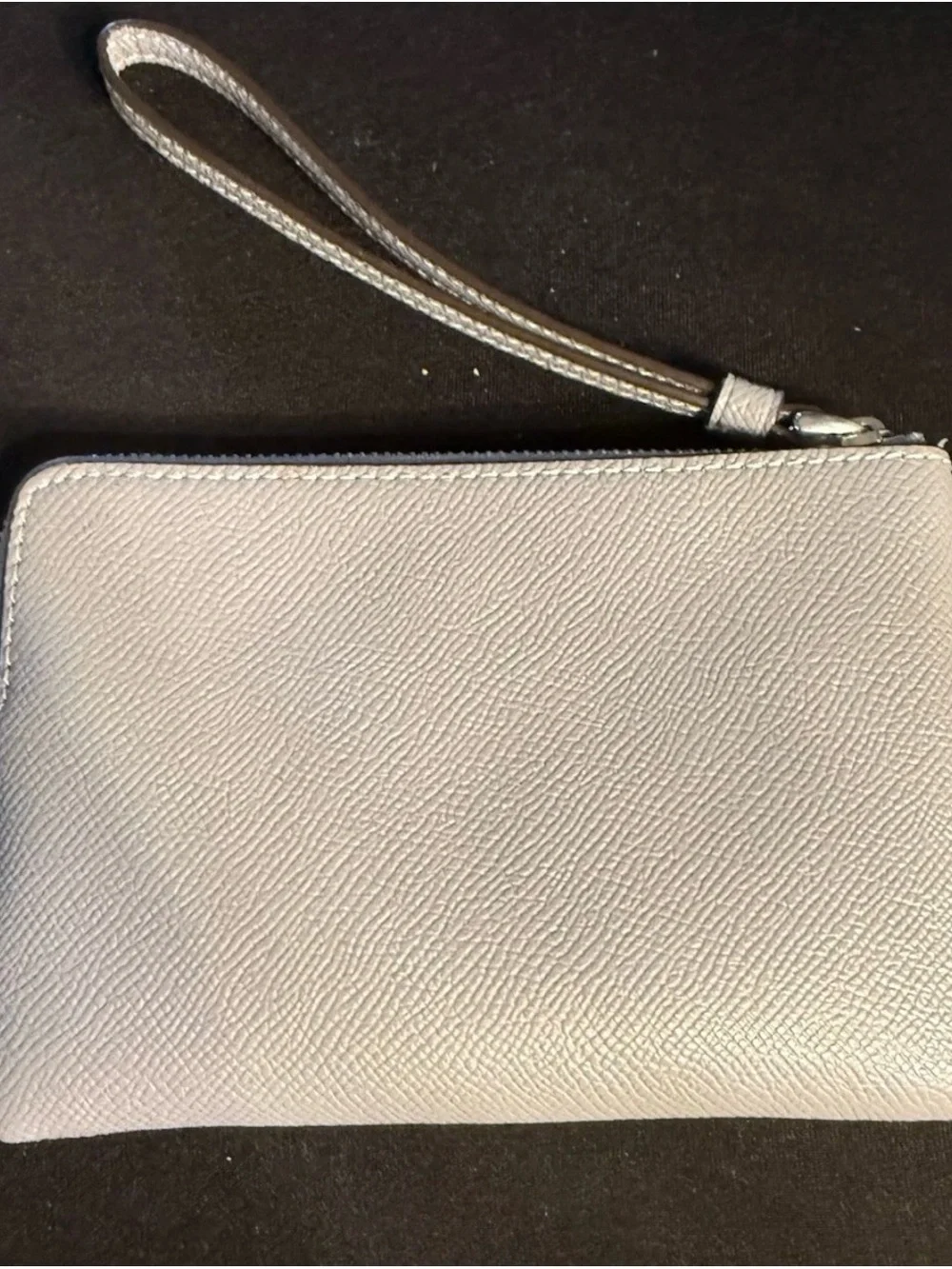 Coach Gray Pebbled Satchel Top Handle Bag w/ Detachable Strap & Wristlet